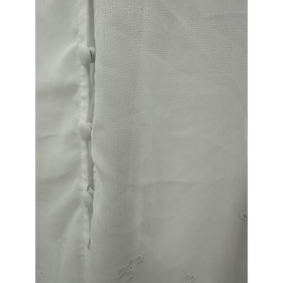 Torrid Chiffon Smocked Collar Eyelet Embroidered Blouse White NWT Sheer Boho - Picture 10 of 11